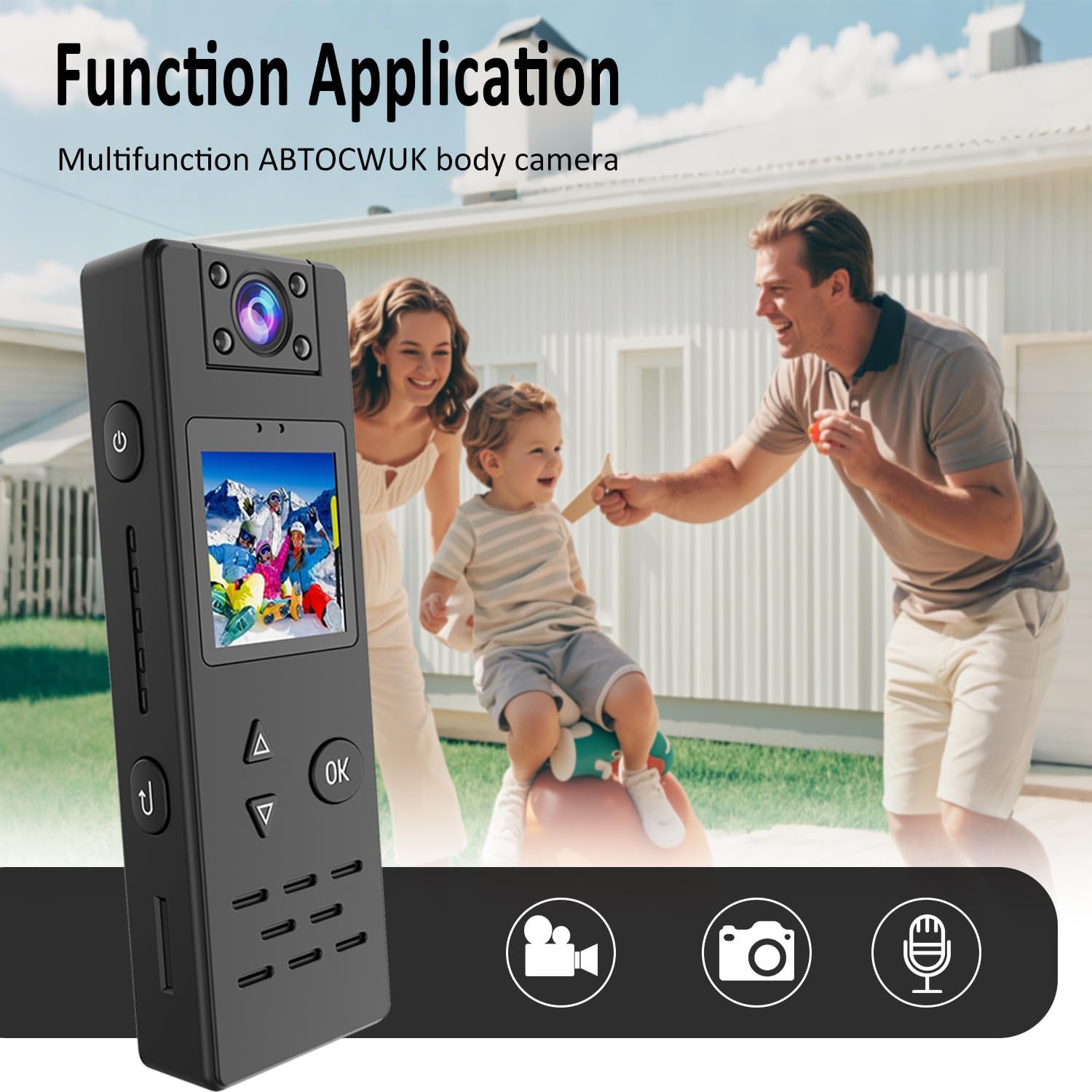 Mini Body Camera, Portable 1080P Body Cam with 180° Rotatable Lens, Night Vision, 1.4” Screen Wearable Personal Camcorder Sport Action Video Camera for Outdoors Sports Police Cycling (32GB Card) image 6 of 7 B0DK7N26GX