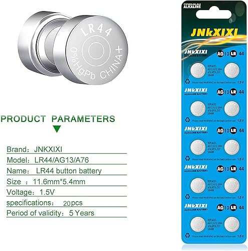 Miniatura 3 de 20 Pack LR44 Lr 44b l1154c AG13 SR44 Batteries A76 357 303 1154 1.5 Volt Ornament Batteries Button Coin Cell Battery