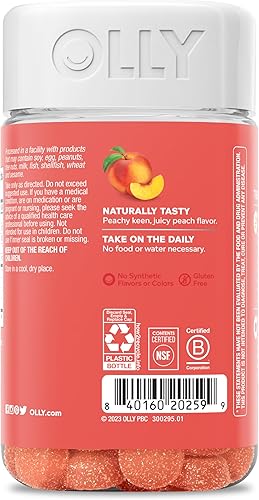 Miniatura 8 de OLLY Gomitas probióticas + prebióticas, apoyo digestivo y salud intestinal, 500 millones de UFC, fibra, suplemento masticable para adultos para