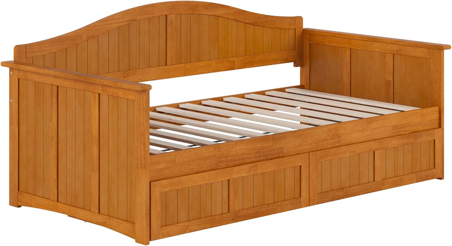 AFI, Nantucket Twin Wood Daybed with 2 Storage Drawers, Light Toffee