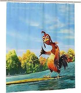 Chicken Shower Curtain Funny Shower Curtains for Bathroom Bedroom Decorative Meme Poster Tapestry Bathtub Curtains Fun Bath Curtains Polyester 12 Hooks 72 x 60 in