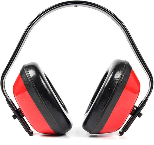 Yius Noise Reduction Safety Ear Muffs, SHC-5815 Adult Ear Defenders, Anti-Shock, Adjustable Hearing Protection Earmuffs for Shooting, Construction, Yard Work, Firework(red), One Size