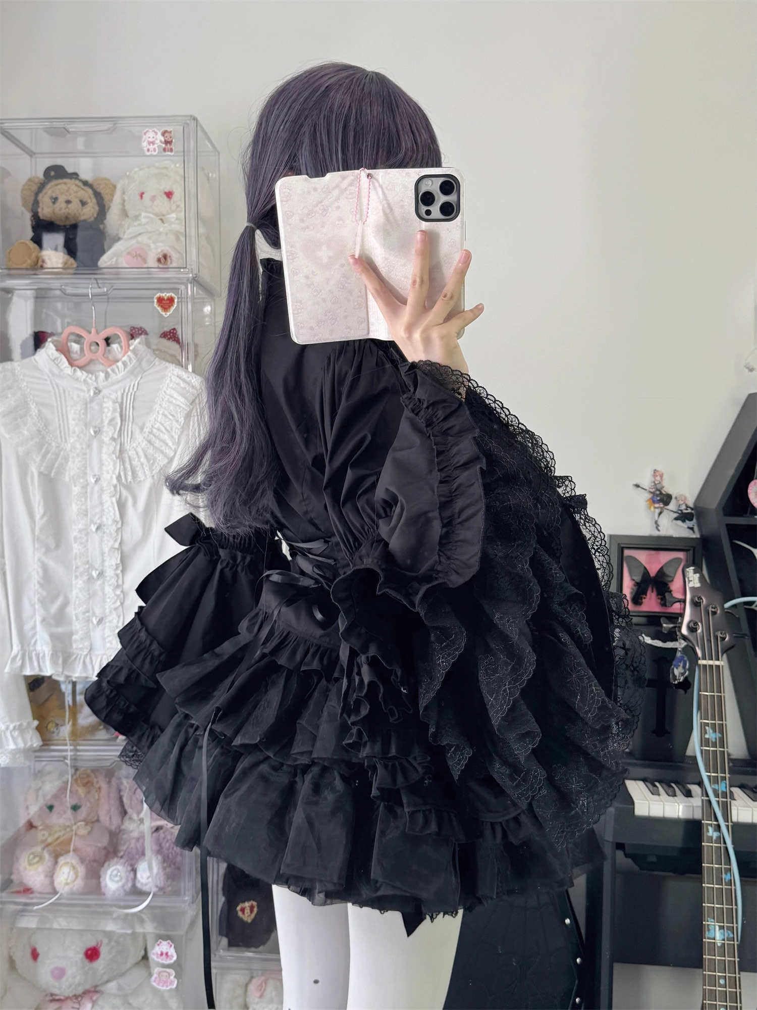 Lolita langärmelige viktorianische Blusen für Damen, Gothic, Renaissance, Vintage-Stil, Spitze, Rüschen, schicke Oberteile