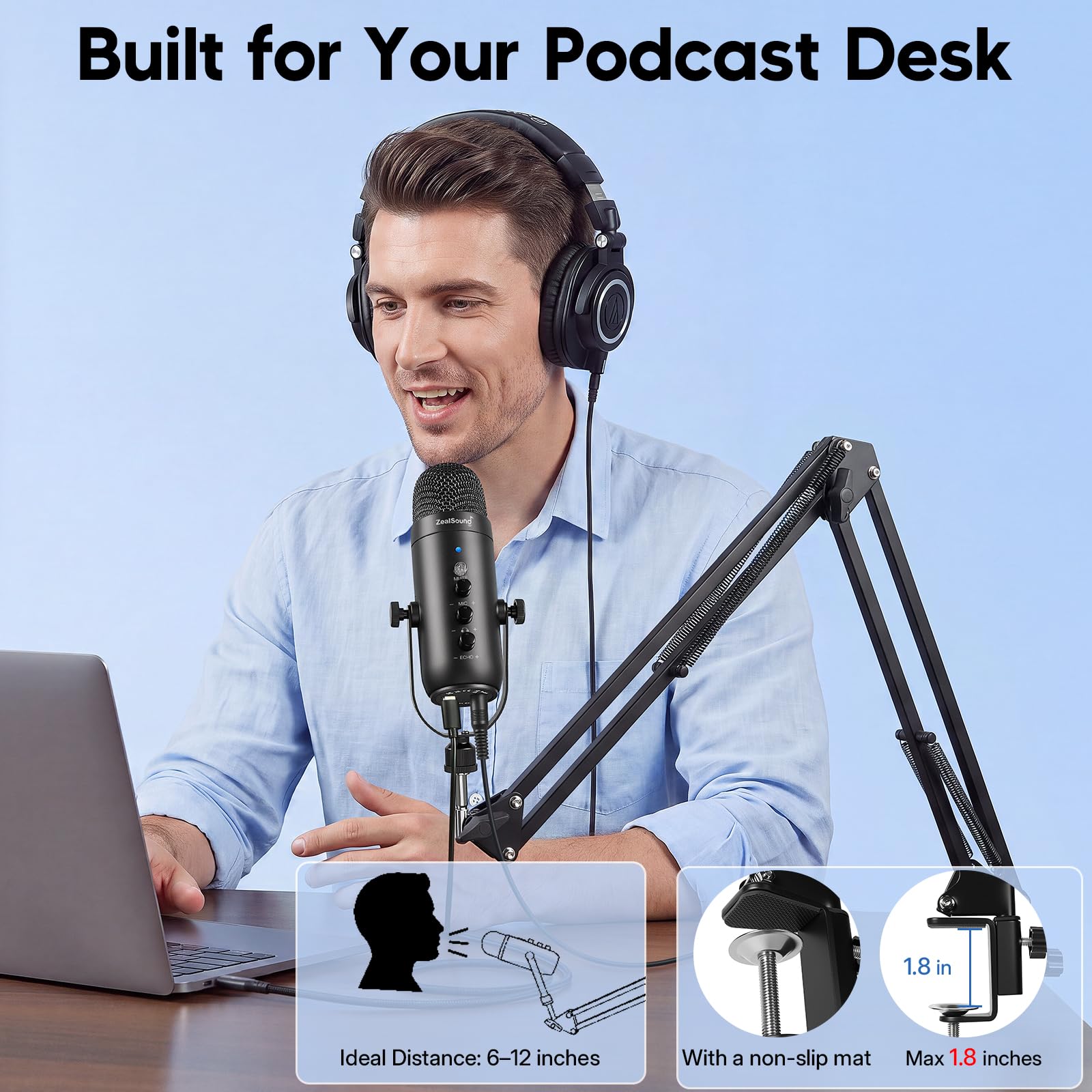 zealsound Podcast Microphone - Clear Audio -7