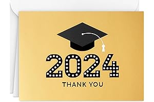 Hallmark 2024 Graduation Thank You Cards - 40 Rich Gold Graduation Cap...
