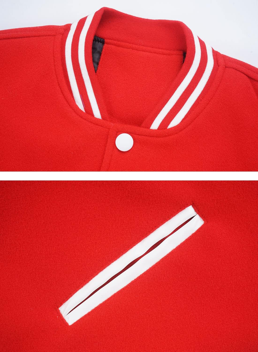 HOOD CREW Mens Varsity Jackets Faux Leather Sleeve Letterman Boys College Baseball Jacket - Image 5