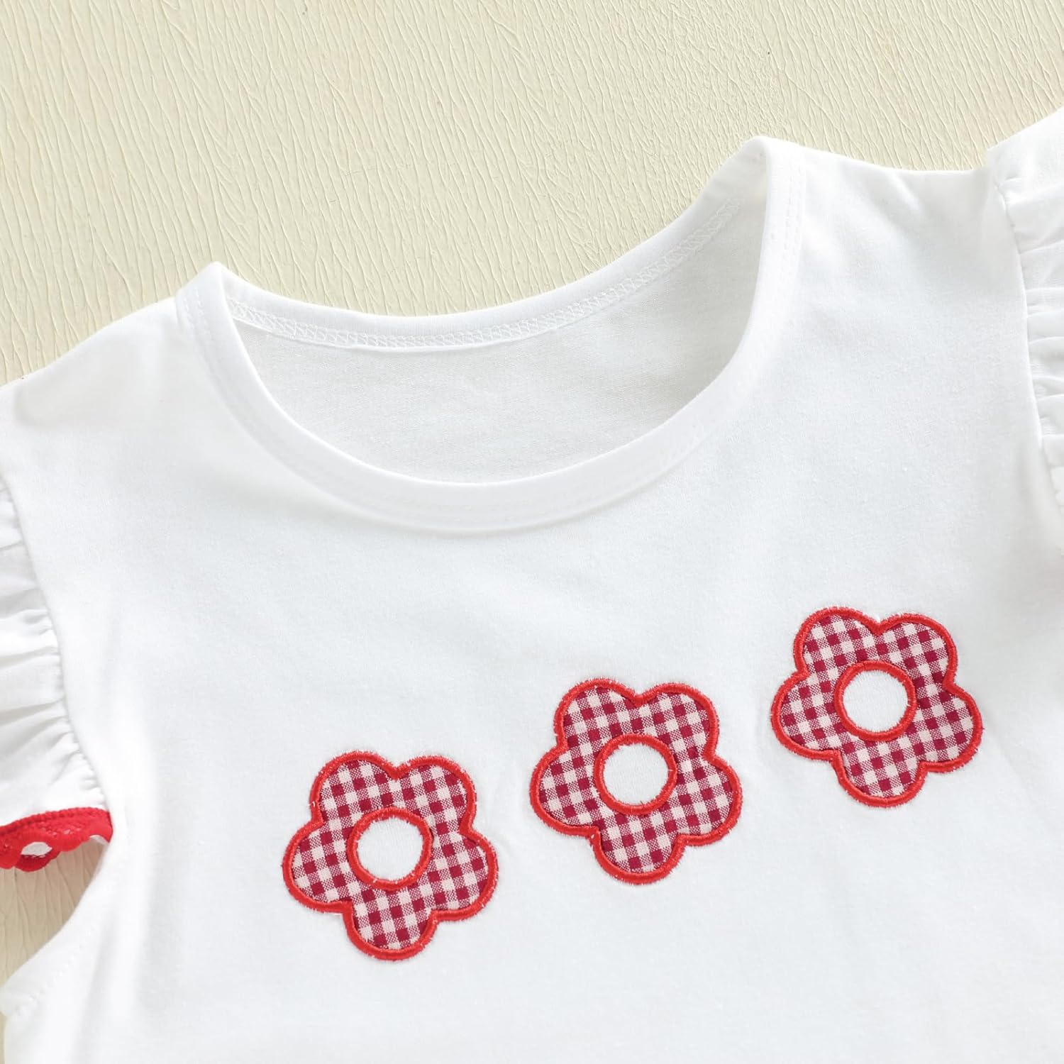 Toddler Baby Girl Outfit Summer Fly Sleeve Dessert House/Floral Embroidery T-shirt Top Shorts Pants 2PCS Clothes Set - Image 4