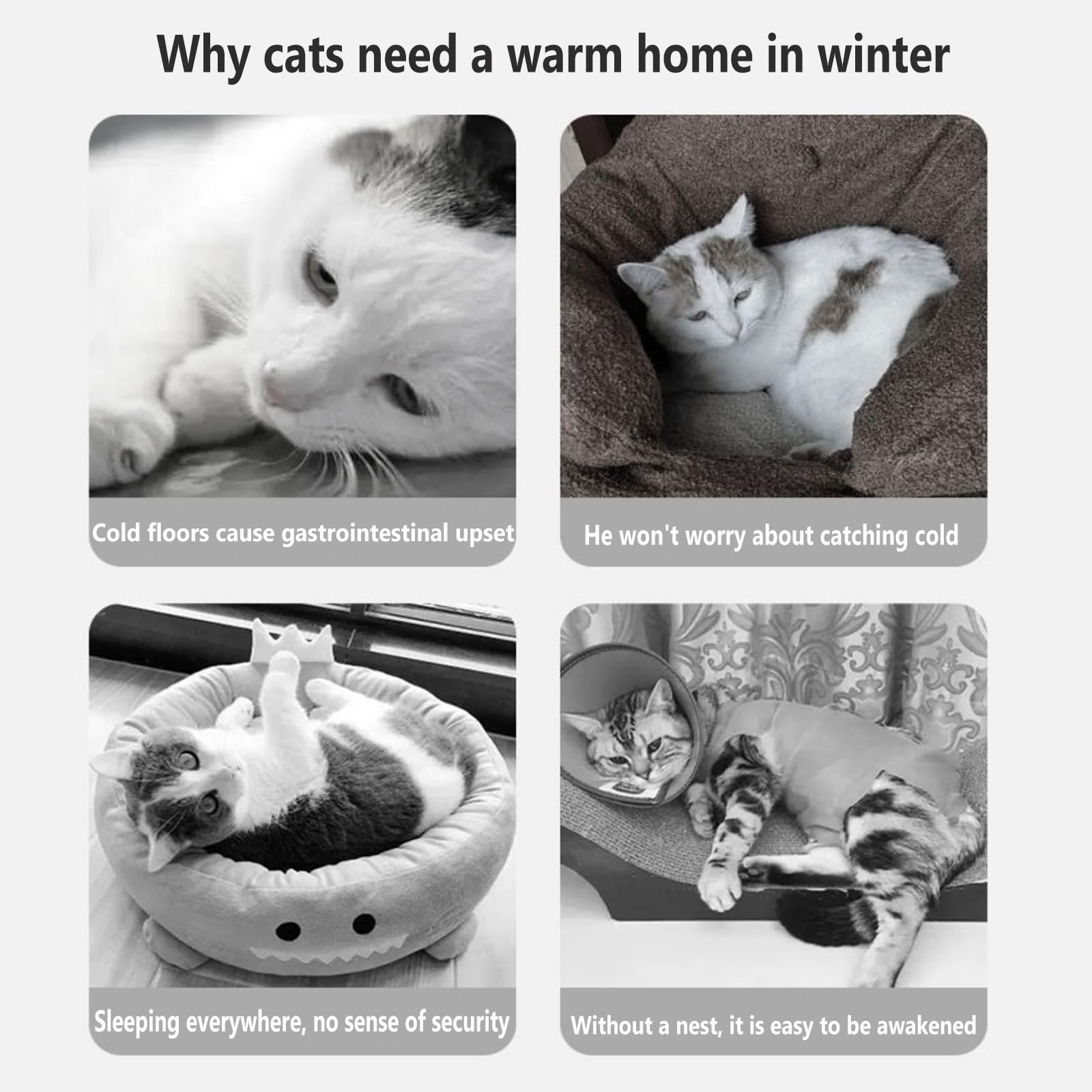 Cuccia per Gatti,Cuccia per Gatti con Tessuto Morbido e soffice,Cuccia Pieghevole per Gatti con Cuscino Reversibile,Cuccia per Gatti a Scomparsa per Animali Domestici, Gatti, Cani,L