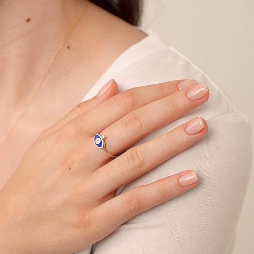 Vista 2 de Gelin 14k Solid Gold Evil Eye Ring for Women