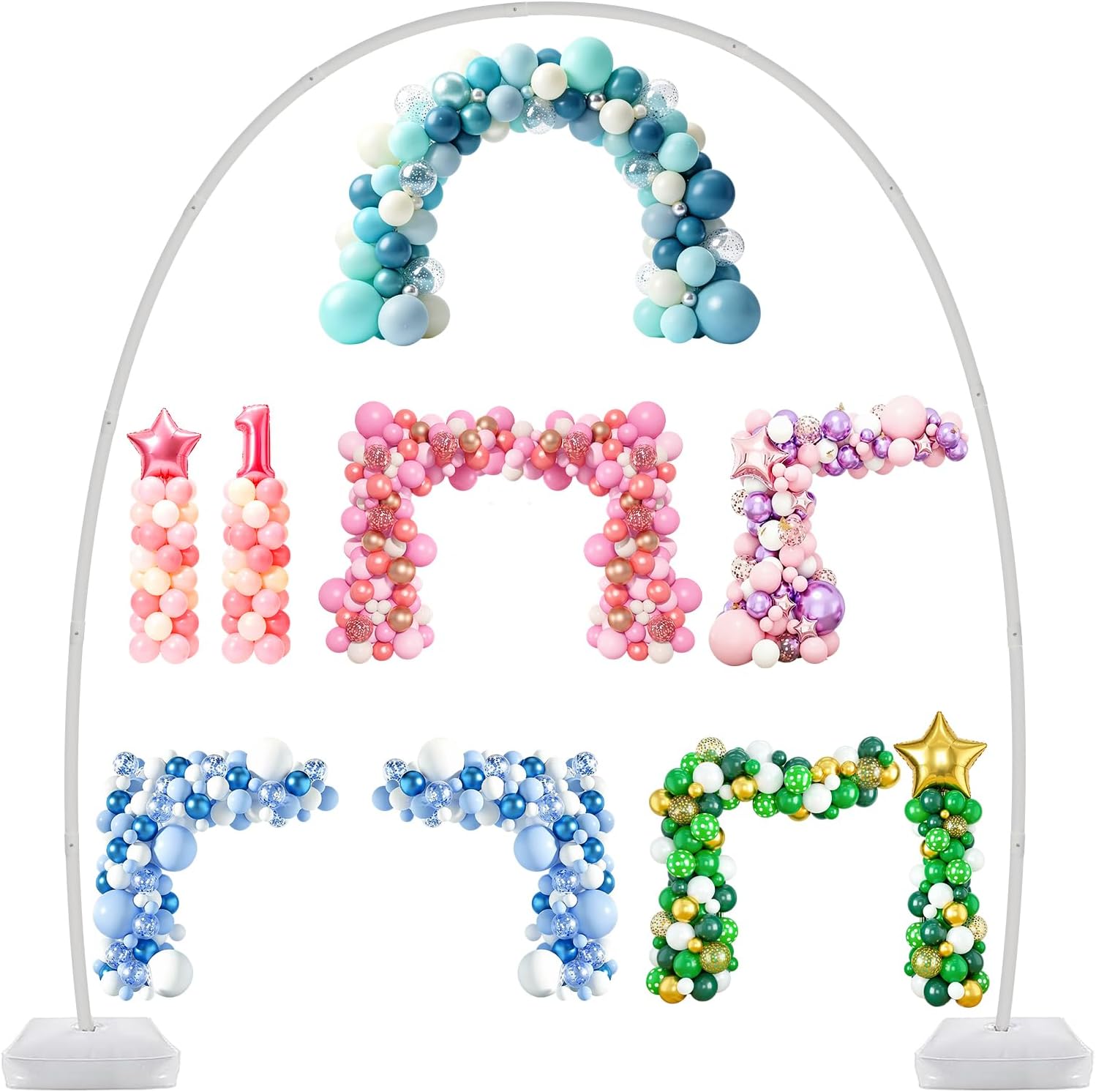 JOVIPOP Balloon Arch Stand, 11.5 FT Wide Adjustable Party Frame
