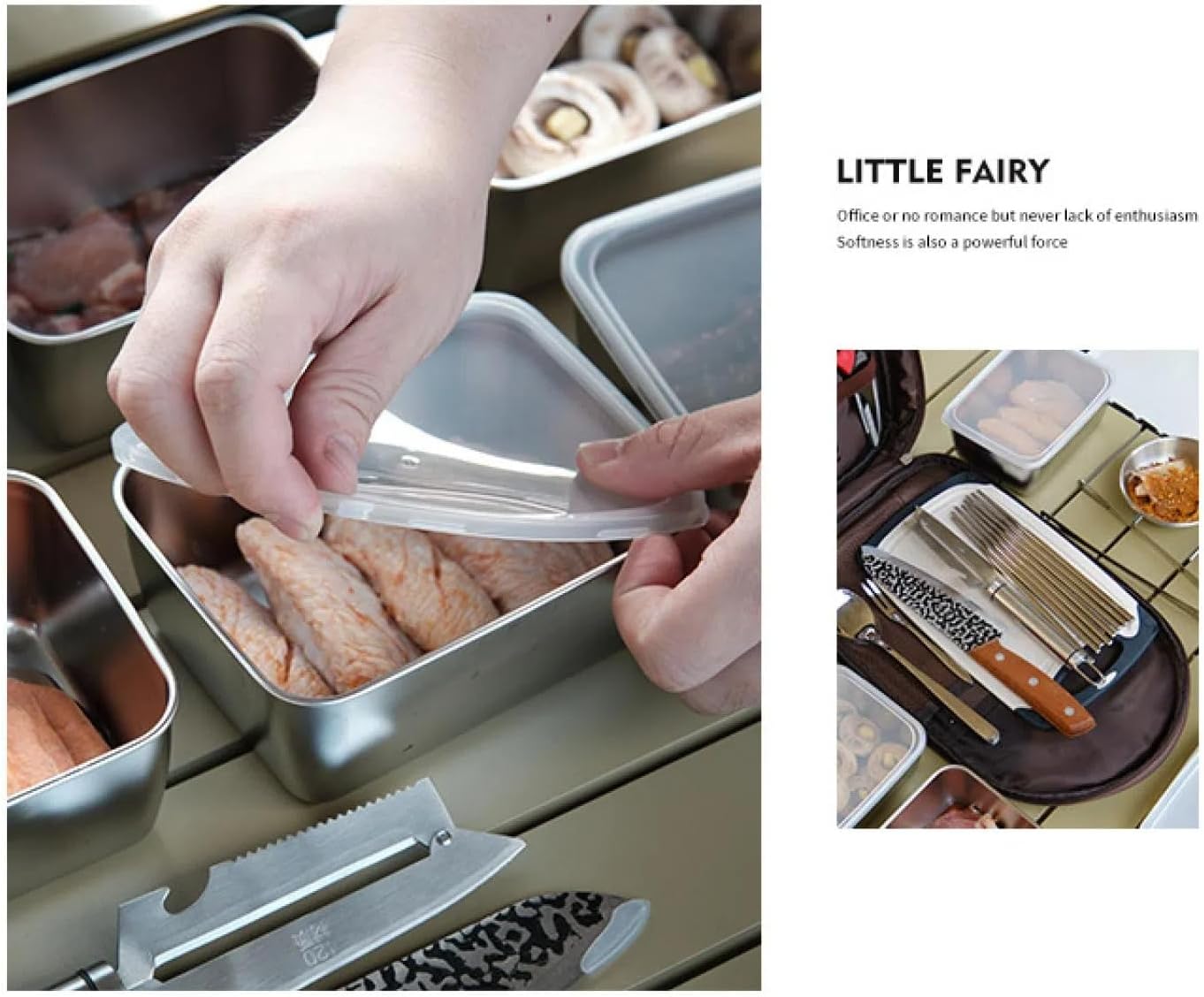 Camping Kitchen Cooking Utensil Set 11 Piece, Stainless Steel Outdoor Cooking and Grilling Utensil Organizer Travel Set Perfect for Travel,Silicone Camper Essentials Gear Must Have Supplies for Travel