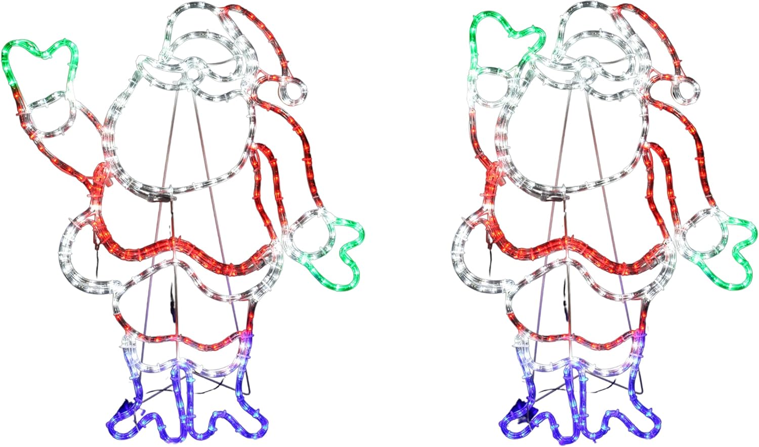 E-Stores Direct Waving Santa Rope Light LED Silhouette 80cm w/ Flash ...