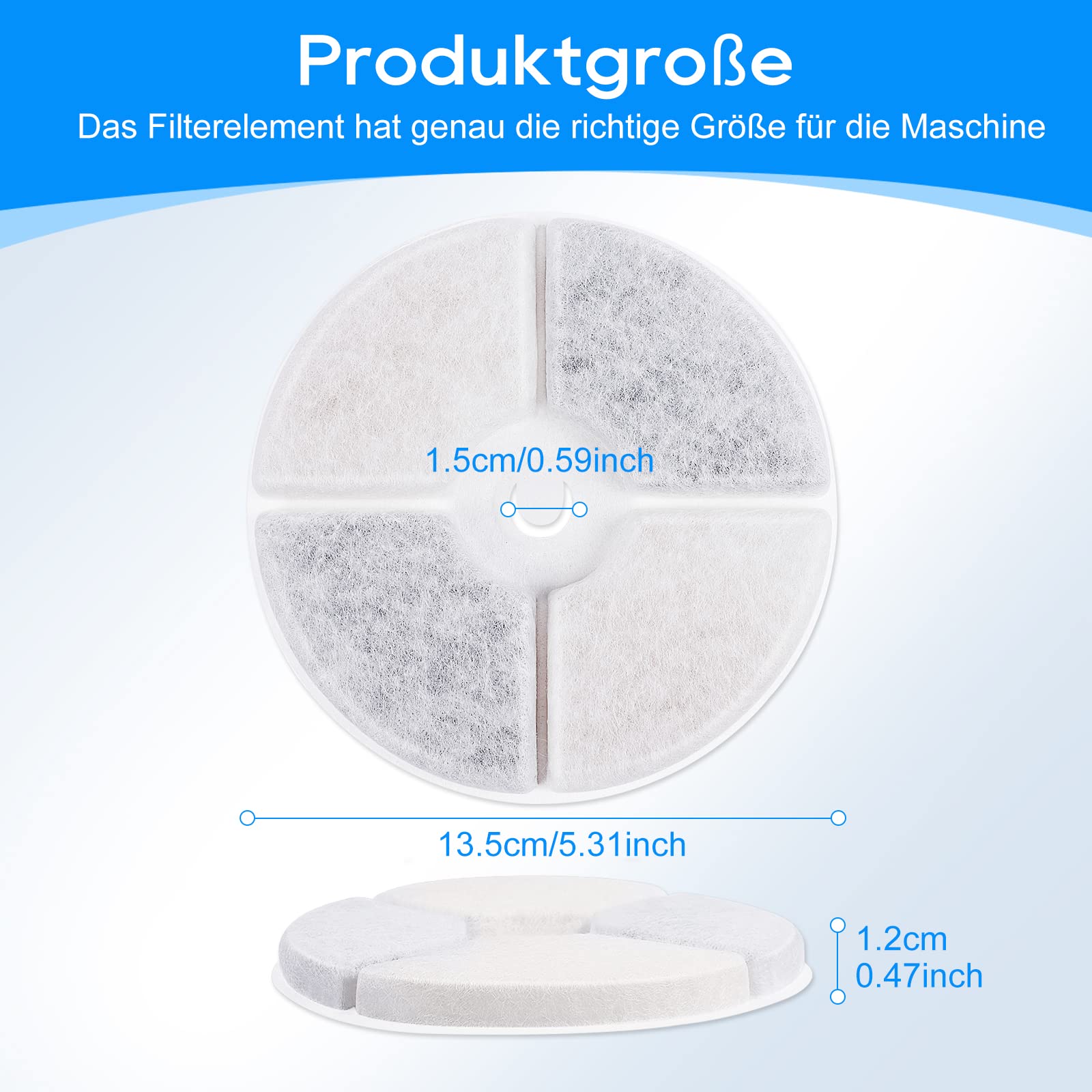 Filtre Fontaine Eau Chat, Lot de 6 Filtre au Charbon de Rechange pour Fontaine à Eau pour