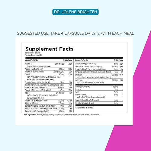 Miniatura 6 de Dr. Brighten Women's Twice Daily - Suplemento dietético multivitamínico de espectro completo con minerales quelados Albion para una máxima absorción
