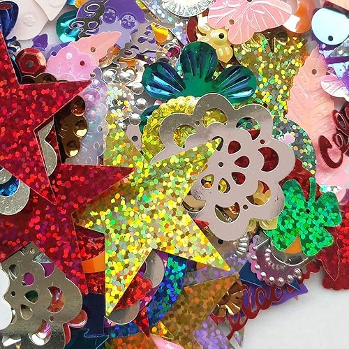 Miniatura 3 de Chenkou Craft 1 bolsa de 3.53 oz de lentejuelas de estilos surtidos para boda, Navidad, ropa, joyas, lentejuelas (surtido de 3.53 onzas)