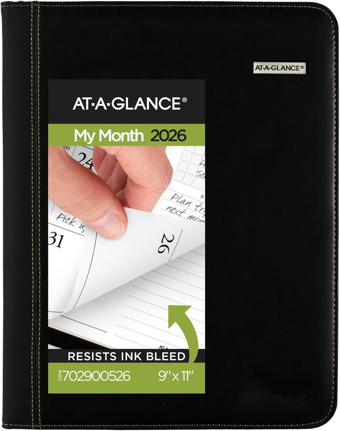 at-A-Glance Executive® 2026 Monthly Padfolio, Black, Large, 9" x 11"
