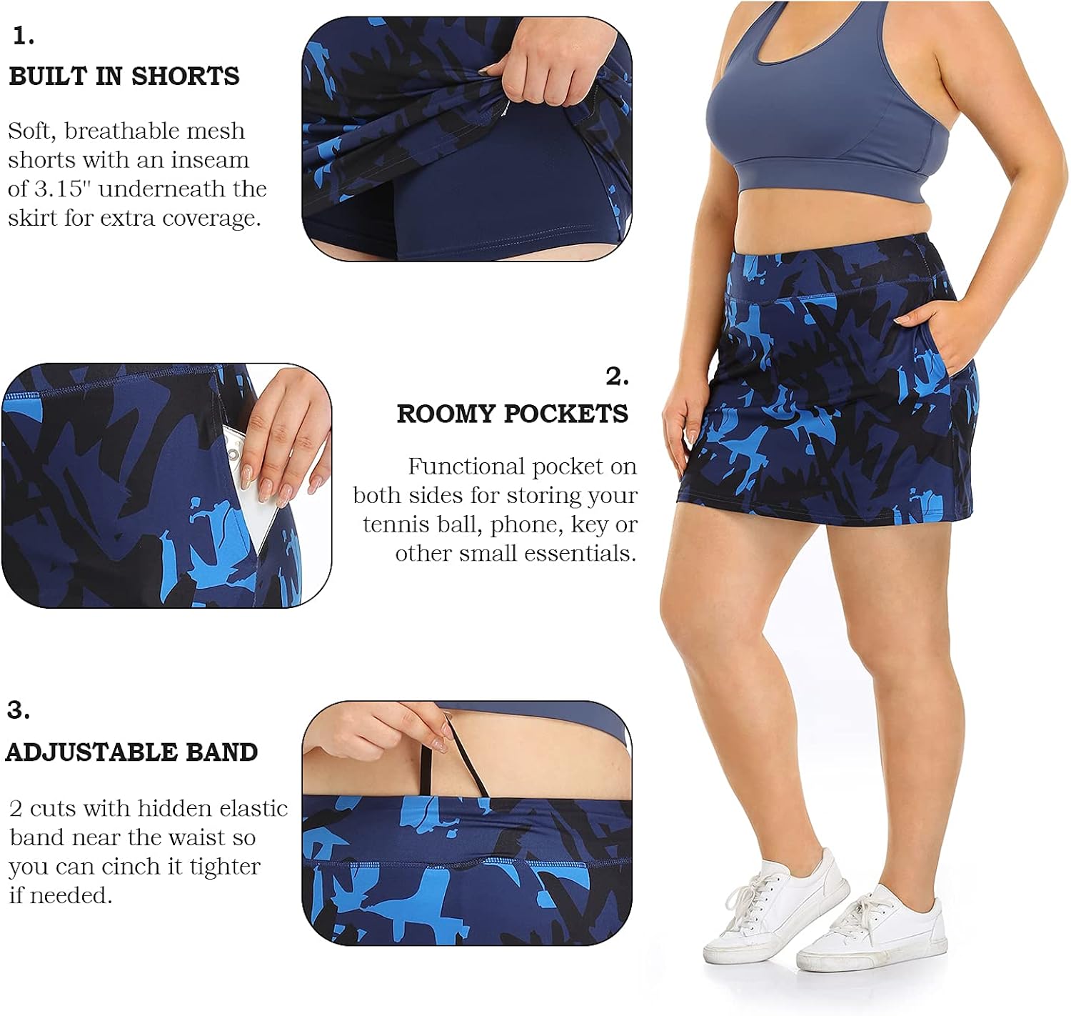 Lafaris Tennis Golf Skirts for Women Workout Atheltic Skorts with Shorts Pockets : Sports & Outdoors