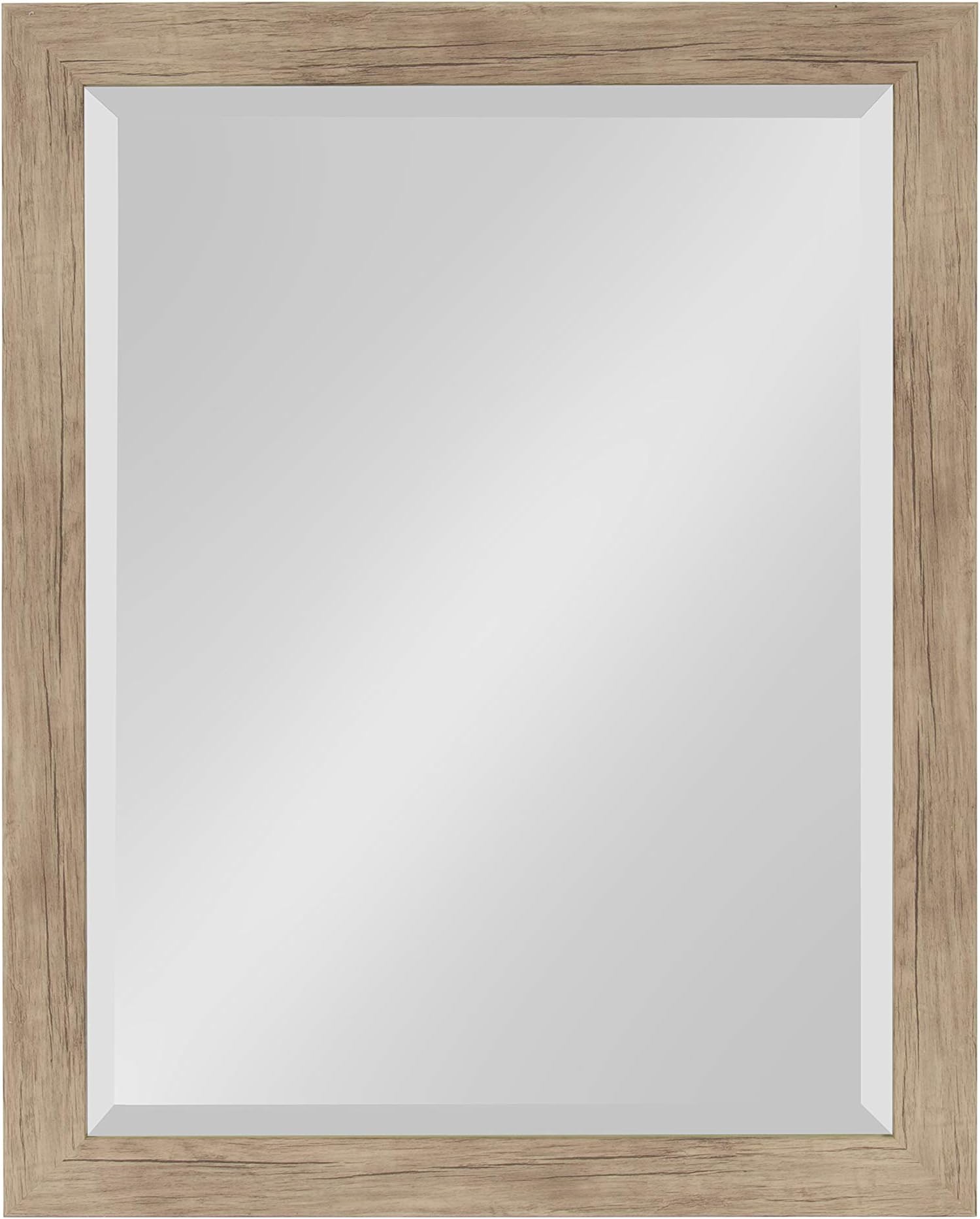 Beatrice Framed Decorative Rectangle Wall Mirror, 21 x 27, Rustic Brown, Farmhouse Rectangular Vanity Mirror for Use as Bathroom Mirror for Over Sink or Rustic Entryway Mirror