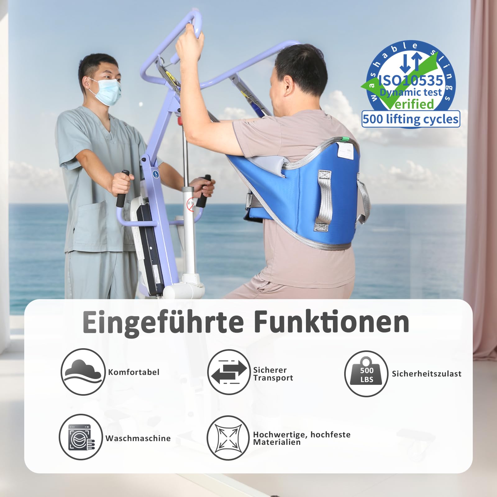 EZ Assistive Sit to Stand Lift Patientenhilfe Gepolsterte Sling und Stand Assist mit Rückenunterstützung, Patientenhilfe Sling funktioniert mit den meisten Mobilitätshilfen (Mittel(Packung 1-Zählung))