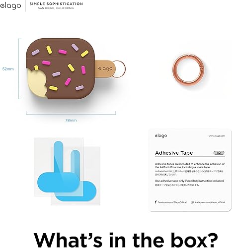 Miniatura 8 de elago Funda de helado compatible con AirPods de tercera generación, compatible con AirPods 3, mosquetón incluido, soporta carga inalámbrica,