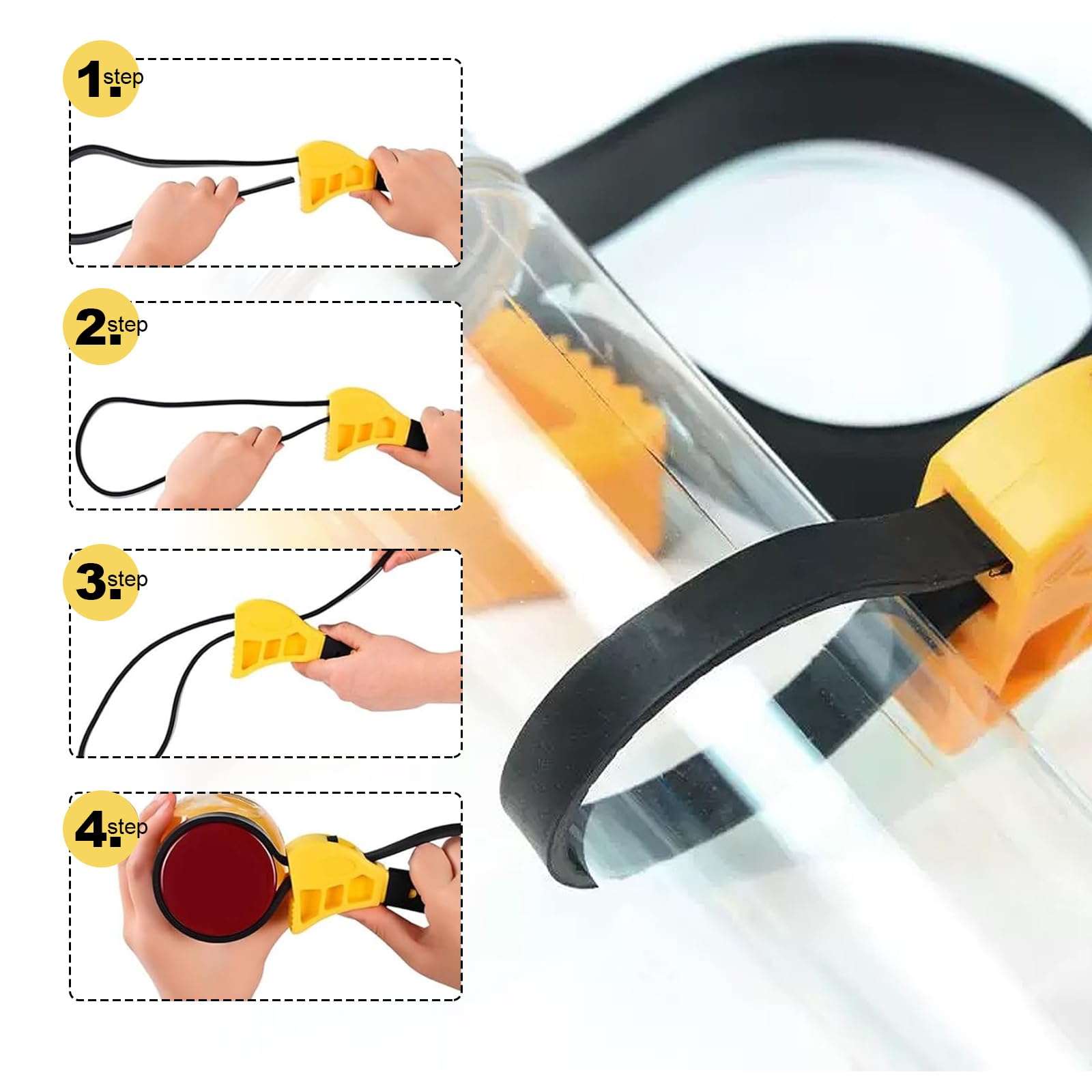 Rubber Strap Wrench for Plumbing Tools Jar Opener, Multi-Purpose Adjustable Pipe Wrench, Small & Non-Slip Strap Grip - Image 4