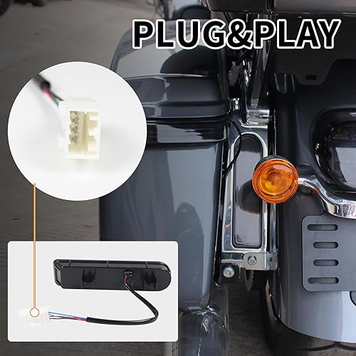 Miniatura 5 de Luces laterales de alforja trasera negra, lámpara auxiliar LED para Harley Road King Ultra Limited Electra Glide Ultra FLTRU 2014-2022