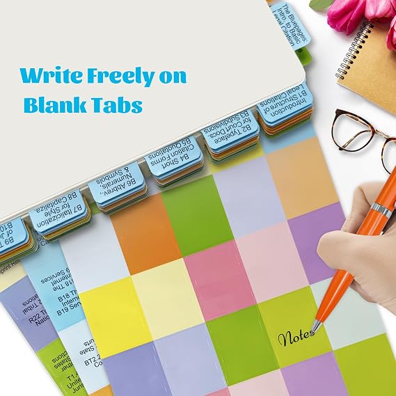 Index Tabs for The Bluebook 22nd Edition, Complete Book Tabs Set (Book not Included), 90 Color-Coded Tabs for Every Section, Laminated & Waterproof & Repositionable