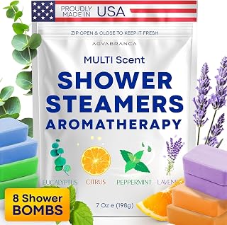 Shower Steamers Aromatherapy - USA Made Shower Bombs Aromatherapy, Organic Shower Steamers, Stocking Stuffers for Women, Mom Christmas Gifts for Mom Birthday, Relaxation Gifts, Spa Gifts