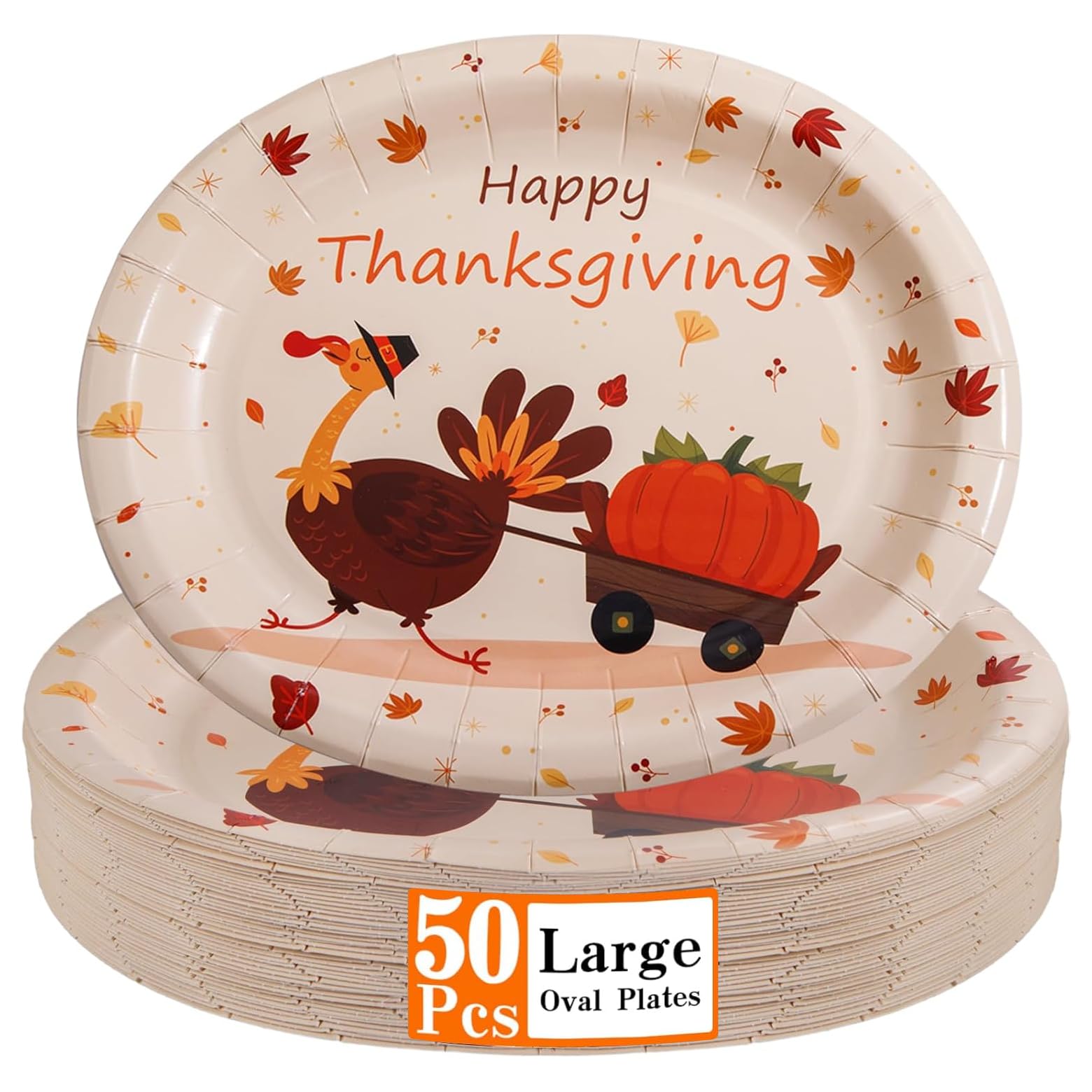 WDF Thanksgiving Oval Paper Plates
