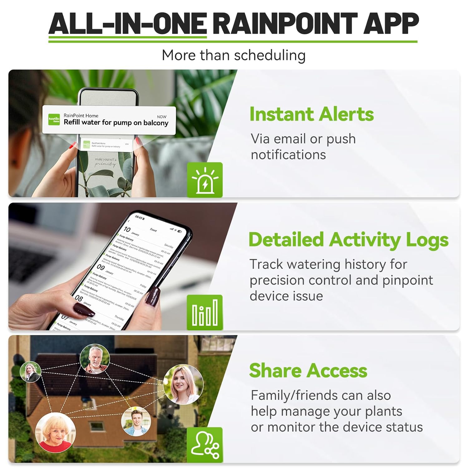 RAINPOINT Smart WiFi Solar Automatic Plant Waterer System,WiFi HUB Need,APP Control Drip Irrigation Pump Device,Indoor Outdoor Use House Potted Plants Garden Balcony Grow Tent Water 10-20 Plants