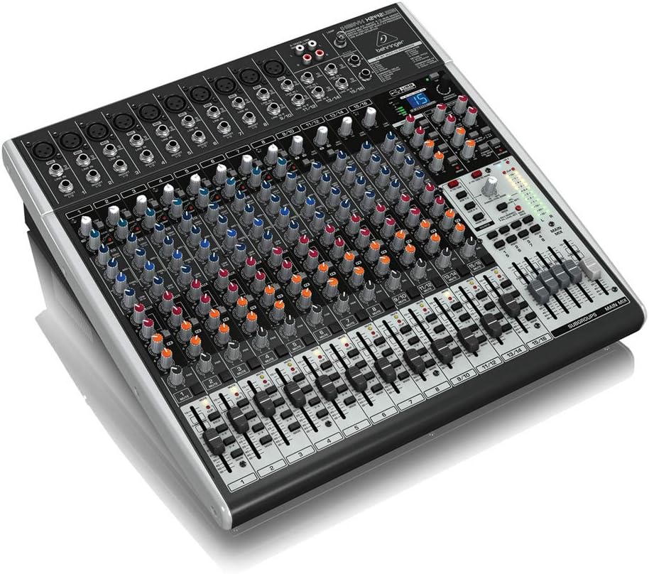 Angle frontal dret view of the Behringer XENYX X2442USB mixer