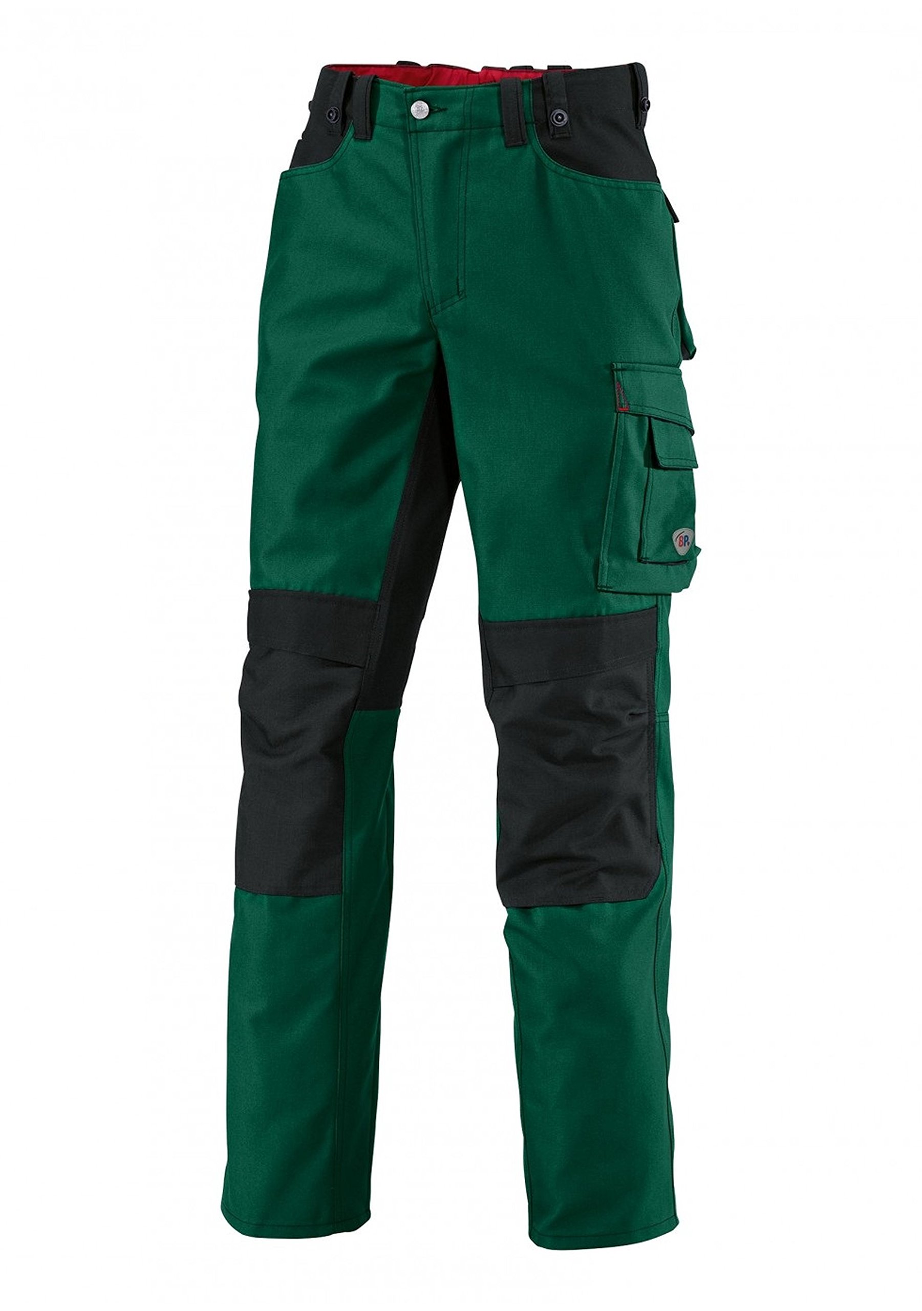 BP 1803-720-32 Work Trousers, With Double Waist Button And Elasticated Back, 305,00 G/M², Reinforced Cotton, Black, Size 37/38L