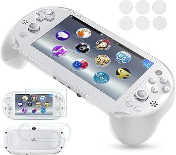 Hand Grip Handle Joypad Protective Case with L2 R2 Trigger Button Grip Shell Controller Protective Case for Sony Playstation PS Vita 2000 PSV 2000 PS Vita Slim. White