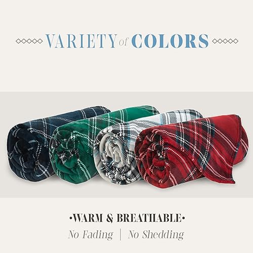 Miniatura 6 de Elegant Comfort Manta de lujo de tacto aterciopelado, manta ligera para todas las estaciones, ultra afelpada, suave, acogedora y mullida para sofá,