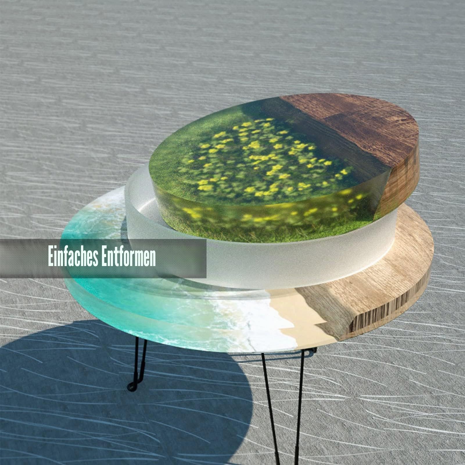 Runde Harzformen, Große Silikonformen für Epoxidharz Epoxidharz Tisch Formen für River Coffee Desk Tischuhrform Charcuterie Board Art Home Decoration