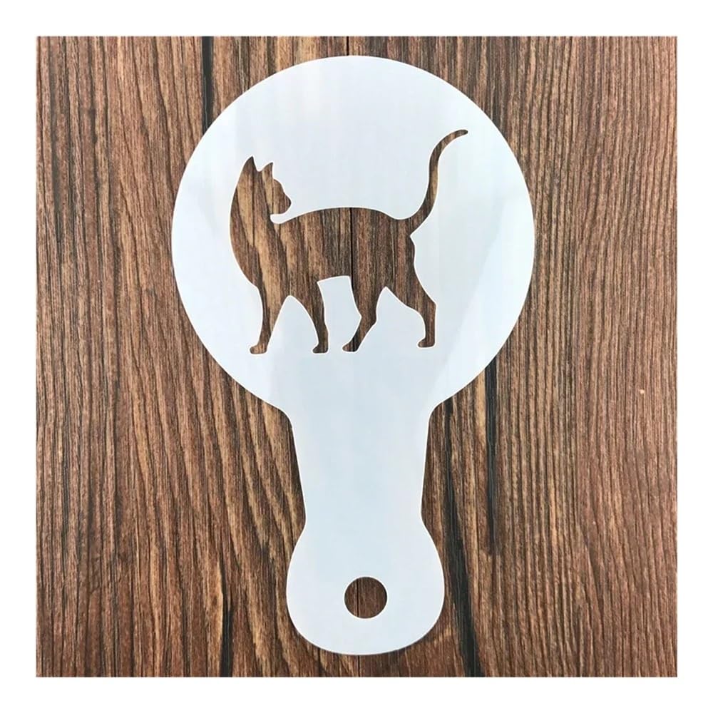 5 plantillas de plástico con forma de gato, para decorar fondant, postre, tartas, capuchino