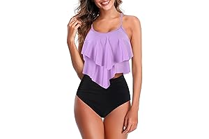 Girls Tankini Bathing Suits Modest High Waisted Vintage Style Tankini Tops for Teens