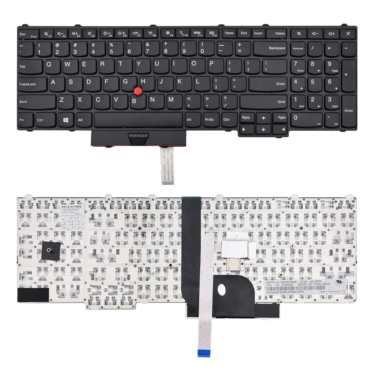 FORIDA Laptop Keyboard Compatible for Lenovo Thinkpad P50 P51 P70 P71 00PA288 01HW200 00PA341 01ER977 01HW267 01HW200 01HW282 SN20M15446 SN20K85114 with Pointer-picture-18