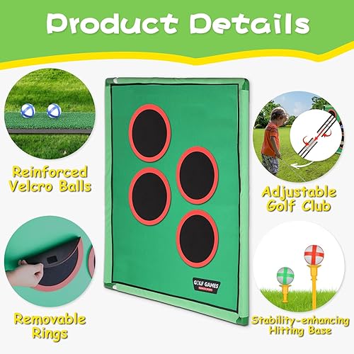 Miniatura 4 de Juego de astillado de golf para interiores y exteriores juegos de golf en el patio trasero para niños y adultos, regalos de golf para hombres,