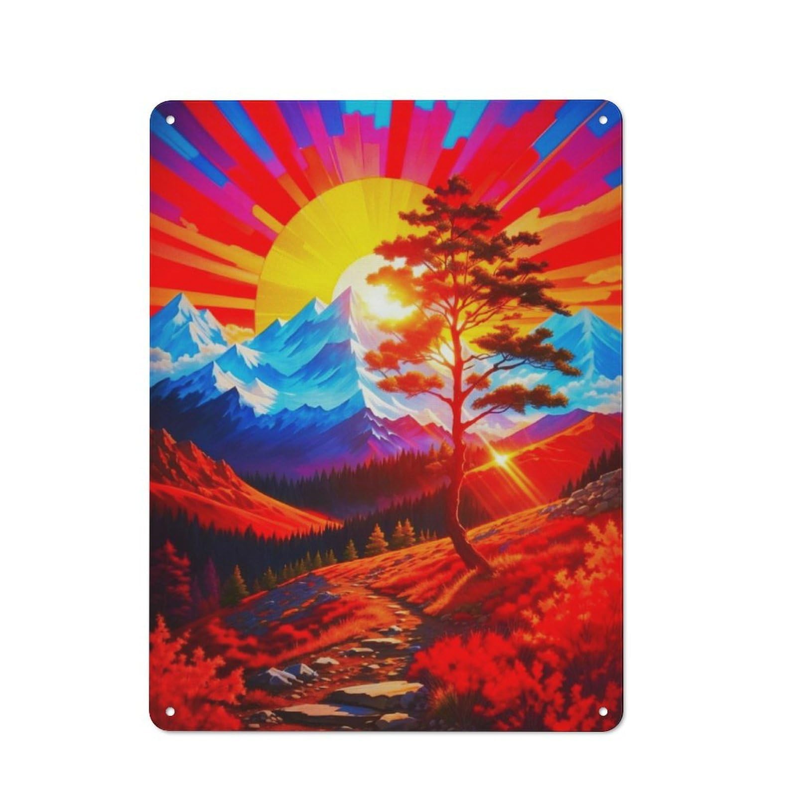 Workshop Style Signature Landscape Tin Sign 40x30cm, Garage Wall Decor for Tool Room, Garage, Studio Or Home Bar