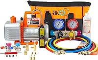 Vista 8 de BACOENG Juego de bomba de vacío de CA de 3.6CFM y medidor – Kit de bomba de vacío mini split doméstico para refrigerantes R410A – con adaptador mini