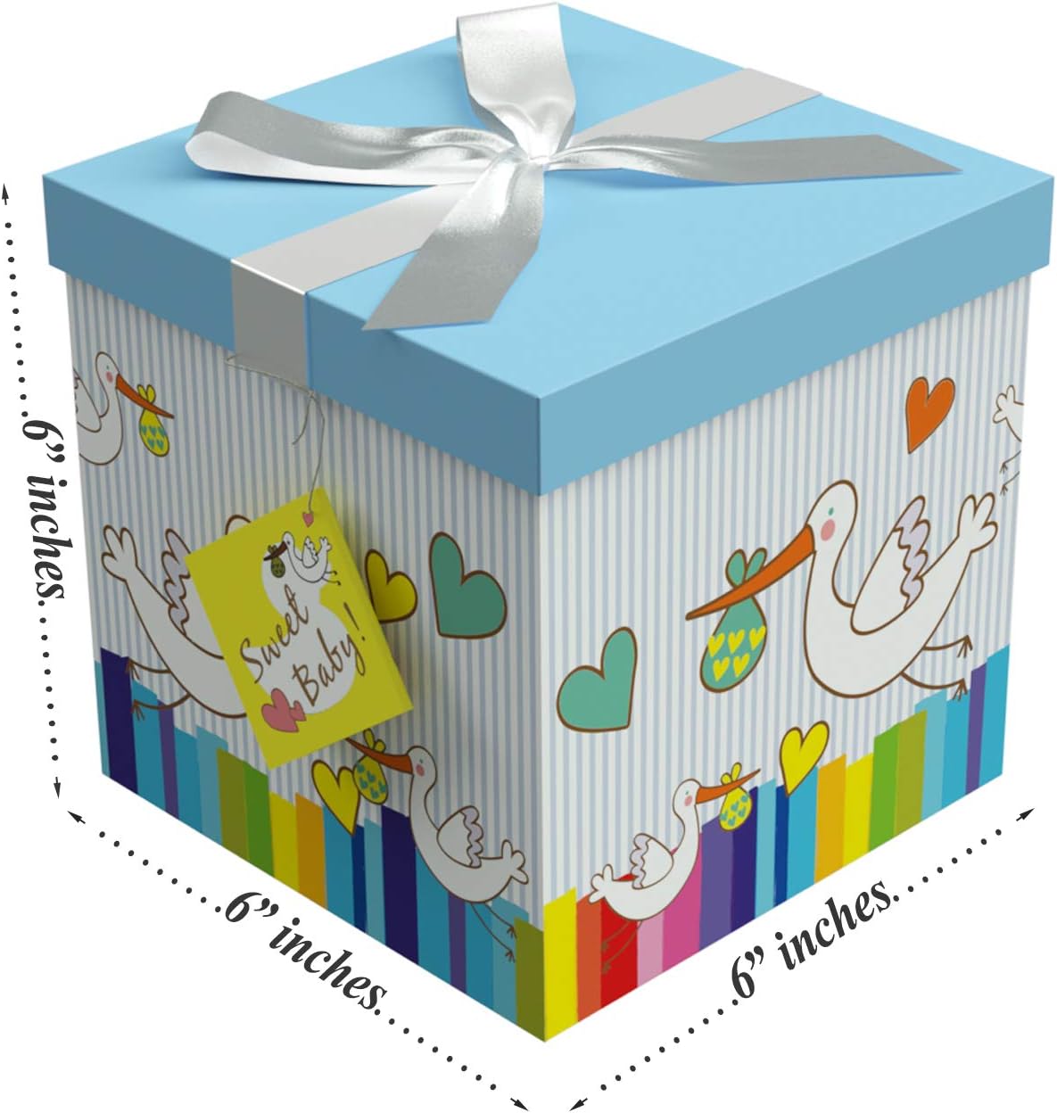 Buy Endlessartus Gift Box 6x6x6 Petit Bebe Pop Up In Seconds With Decorative Ribbon Mounted On The Lid A Gift And Tissue Paper No Glue Or Tape Required Online In