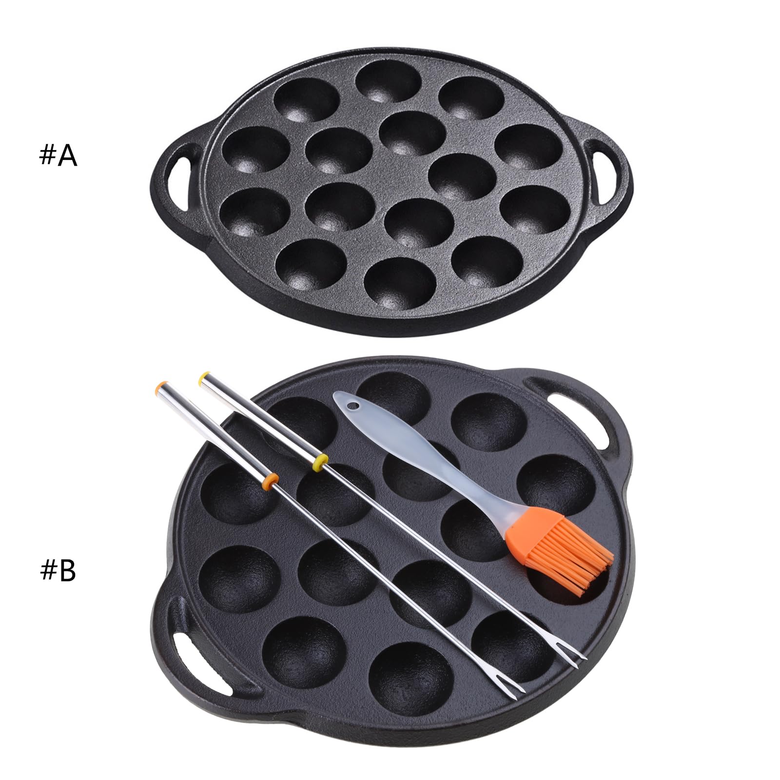 Polpi Takoyaki Pan Ghisa 15 fori Stampo Maker
