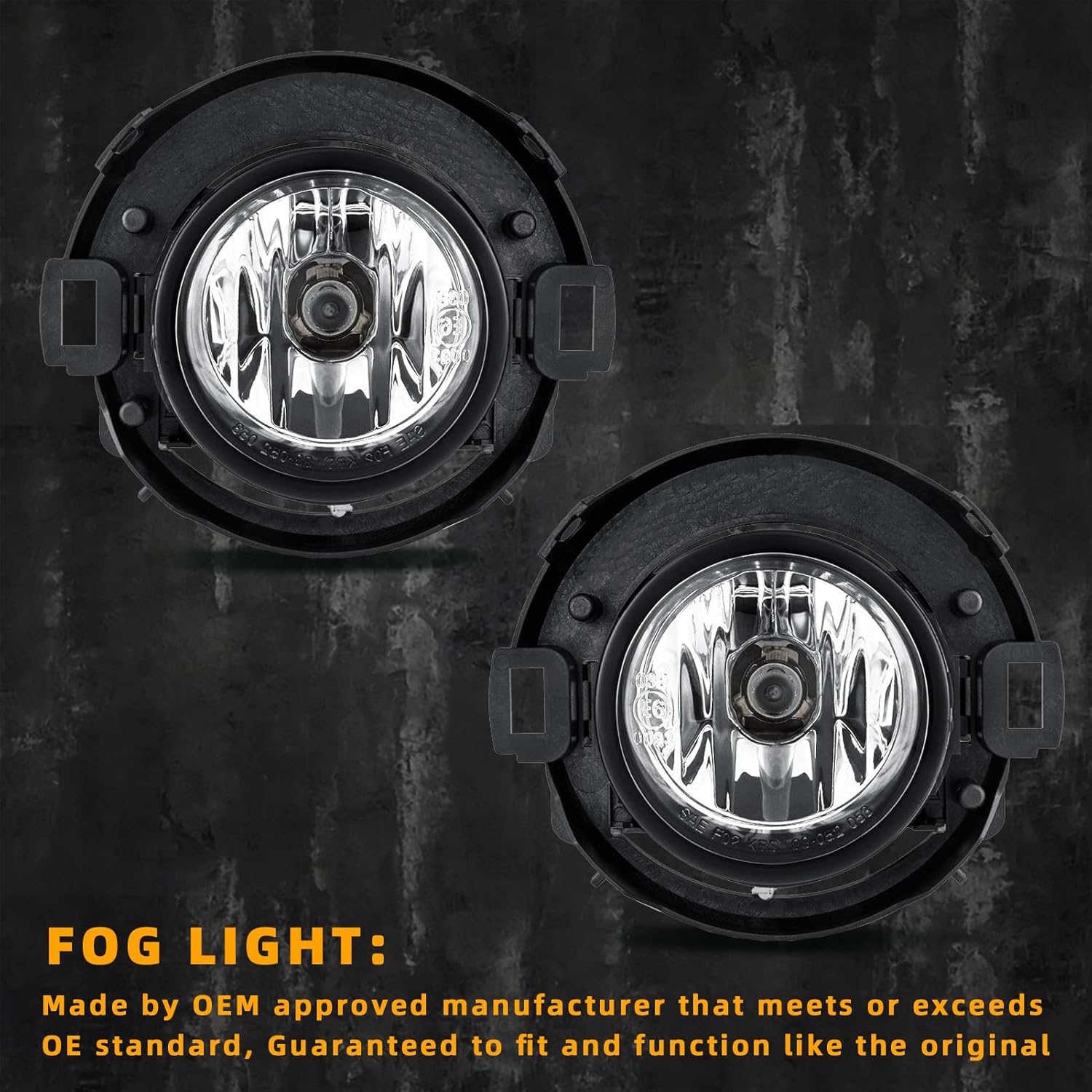 Fog Lights Compatible with 2005-2015 Nissan Xterra/2010-2019 Nissan Frontier with Wiring Harness & Switch Clear Lens (Set)