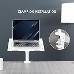 VIVO Single Laptop Notebook Desk Mount Stand, Fully Adjustable Extension with C-clamp, Fits up to 17 inch Laptops, White, STAND-V001LW