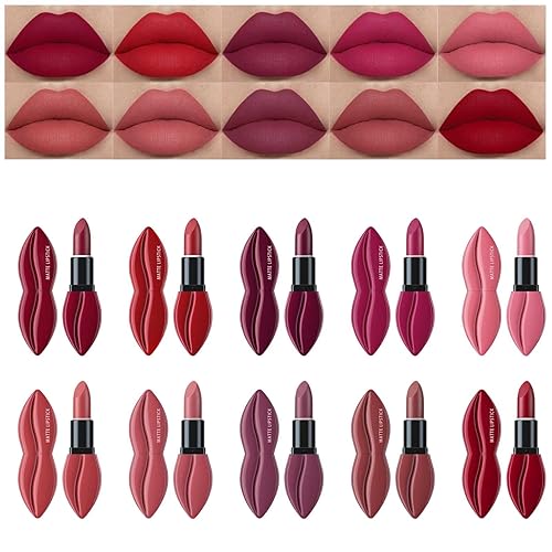 Lápiz labial mate 2023, brillo de labios de terciopelo, 10 colores, hidratante de larga duración de 24 horas, impermeable, para cumpleaños, día de