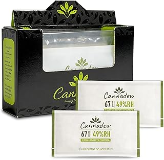 49% RH, 67g (5 Pack) Cannadew Humidity Packs Two-Way Humidity Control Pack – Moisture Absorbers & Hydration Packets for Curing and Storage