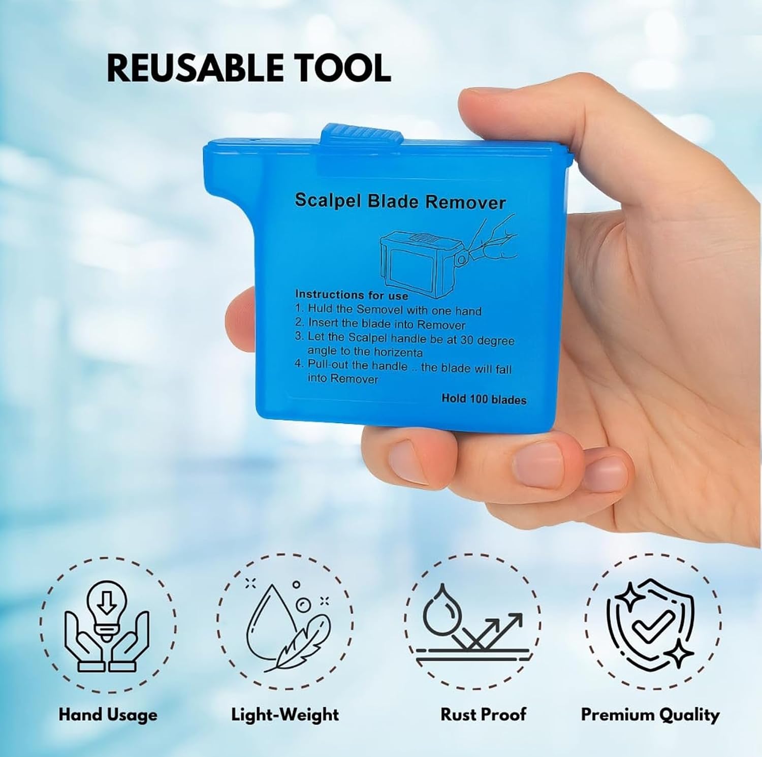 A2Z Scalpel Blade Remover - Safe, Easy-to-Use, Compact, and Efficient Blade Disposal - for Dermaplaning Razor Blade Remover Box Dermaplane Blade Remover Box Use for Safe Experience (1 PC)