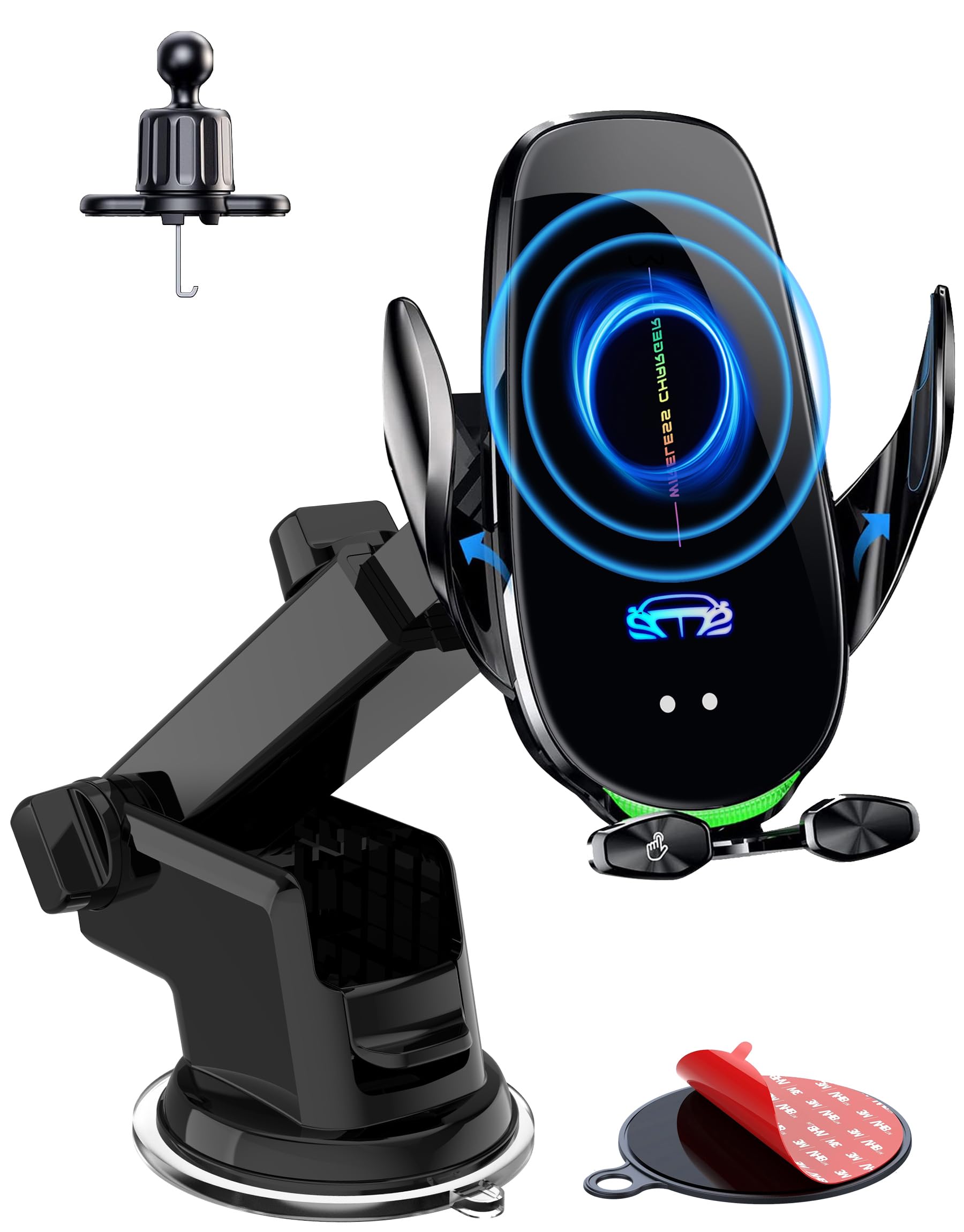 15W Handyhalterung Auto mit Ladefunktion, Kfz Ladegerät Induktive Ladestation Auto Handyhalter Lüftung, Automatische Klemmung Handyhalterung Auto Induktives Laden für iPhone Samsung LG usw