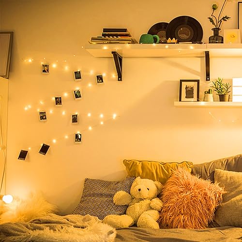 Miniatura 5 de Paquete de 24 luces de hadas que funcionan con pilas, 7 pies, 20 luces LED impermeables de Navidad, alambre plateado, luciérnaga, luna estrellada,